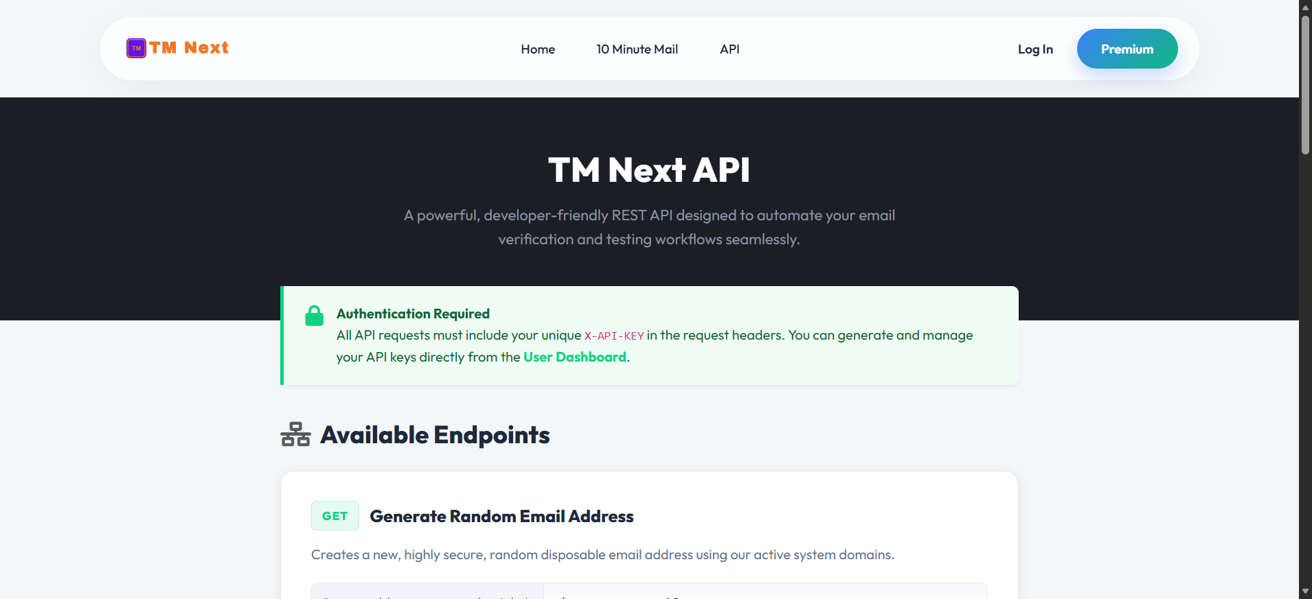 What is the TM Next API? Build, Test, and Monetize Your Own Temp Mail Tool